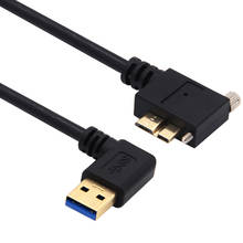 Кабель для передачи данных со штекером USB 3,0 и штекером USB3.0 Micro/B, 90 градусов вверх и вниз, левый и правый угловой со стопорными Винтами, 0,3 м/1 м/1,8 м/3 м 2024 - купить недорого