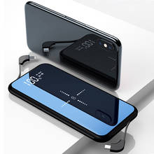 Беспроводное зарядное устройство портативное зарядное устройство 10000 мА для iPhone Xiaomi Внешняя батарея Быстрая зарядка портативное зарядное устройство с кабелем USB зарядное устройство портативное зарядное устройство 2024 - купить недорого