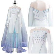 Fantasia para cosplay adulto da elsa ahtoholan, vestido branco de neve para meninas, fantasia de halloween 2024 - compre barato