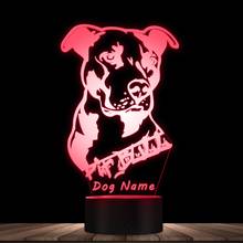 Pet Dog Puppy 3D Table Lamp Kid Room Night Light American Flexible Pitbull Terrier Designed Home Decor LED Lamp Customized Name 2024 - buy cheap