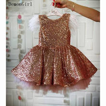 Vestido de princesa para meninas, vestido infantil de 9 meses a 14 anos, para aniversário, sem mangas, lantejoulas, festa, batismo 2024 - compre barato