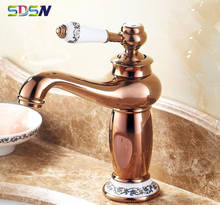 SDSN Water Faucet Bathroom Rose Gold Shower Faucet Mixers Single Vessel Bath-tap Wash Basin Mixers  Ceramics Basin-mixers Tap 2024 - buy cheap