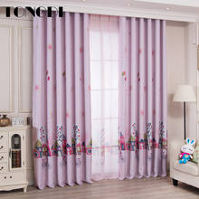 TONGDI Children Blackout Curtains Cartoon House Printing High-grade Decoration For Home Christmas Parlou Bedroom LivingRoom 2024 - buy cheap