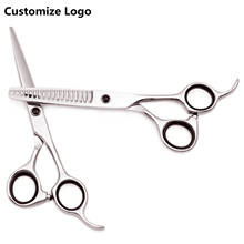 6'' Customize Logo Hair Cutting Scissors Barber 8 Teeth Fishbone Thinning Shears Professional Hairdressing Scissors 440C C2004 2024 - buy cheap