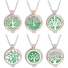 New Aromatherapy Jewelry Tree of Life Aroma Therapy Necklace Rose Gold Essential Oil Diffuser Necklace Locket Pendant Gift 2024 - buy cheap