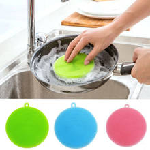 1pc escovas de limpeza mágica silicone prato tigela limpeza almofada pote pan fácil de limpar lavagem escova limpeza cozinha 2024 - compre barato