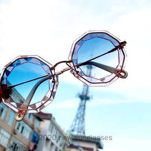 MINCL-gafas de sol redondas pequeñas para hombre y mujer, lentes de sol redondas de estilo Retro, marrón, azul y negro, de Metal, de diseñador de marca, UV400 NX 2024 - compra barato