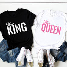 Her King His Queen Couples Matching T-shirts Casual Graphic Funny Tee Top Unisex Women Valentines Day Gift Tshirt Drop Shipping 2024 - buy cheap