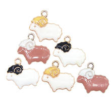 10pcs/lot 18*20mm Cute Animal Enamel Sheep Charms for DIY Earring Necklace Girls Jewelry Handmade Findings XL1004 2024 - buy cheap