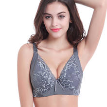 2020 Hot Sale Plus Size Bra Cotton Full Cup Women Sexy Lace Push Up Bras New One Piece Side Gathering 42D 44D Cup Thin CUP C D E 2024 - buy cheap