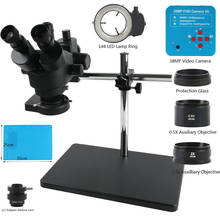 3.5x-90X Simul-Focal Trinocular Stereo Microscope +1080P 38MP 2K HDMI USB Video Camera +0.5X 2.0X Objective Lens For PCB Repair 2024 - buy cheap