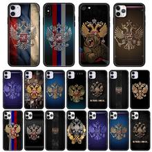 Capa de celular luxuosa com bandeira da rússia, capinha de silicone macio tpu para iphone 11 12 pro max 7 8 xr xs max x 6 6s plus 2024 - compre barato