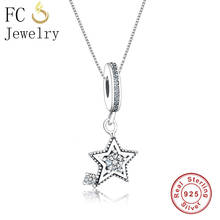 FC Jewelry 925 Sterling Silver Star Clear Color Cubic Zirconia pendiente dije de piedra Collar para mujer cadena gargantilla baratija 2018 2024 - compra barato