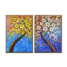 Pinturas de flores con cuchillo 3D, pintura al óleo sobre lienzo para decoración del hogar, imagen, arte de pared, pinturas 100% pintadas a mano sin marco 2024 - compra barato