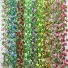 Guirnalda de flores artificiales para decoración de jardín, hogar, fiesta de boda, vid, flor falsa 2024 - compra barato