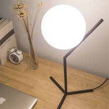 Luminária de mesa, globo de vidro, preto, nórdico, dourado, simples, para quarto, de leitura, decoração da casa, led 2024 - compre barato