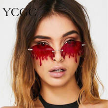Gafas de sol sin montura para mujer, lentes de sol sin montura de estilo Vintage, Steampunk, con forma única, UV400 2024 - compra barato