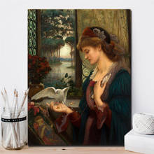 Marie Spartali Stillman Love's Messenger Canvas Paintings Posters and Prints Wall Art Picture for Living Room Home Decoration 2024 - buy cheap