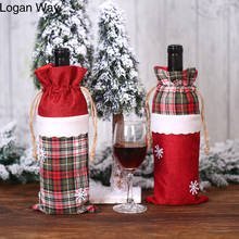 Decoración de Navidad para el hogar botella de vino cubierta calcetín de regalos de muñeco de nieve soportes Cristmas decoración ornamento regalo Año nuevo colgante 2024 - compra barato