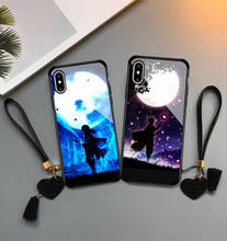 Japan Demon Slayer Kimetsu No Yaiba Tempered Glass Couple Phone Case with Wistband for IPhone 11 Pro XR XS MAX X 7 8 6 Plus Case 2024 - buy cheap