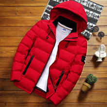 Chaqueta de invierno con capucha para hombre, abrigo cálido informal, ajustado, para estudiantes, nueva marca de moda 2024 - compra barato