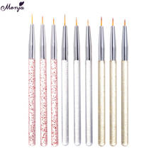 Monja 3 Colors 3Pcs/Set Nail Art Colorful Handle Painting Brush Kit French Stripes Lines Liner Pattern Drawing Pen Manicure Tool 2024 - buy cheap
