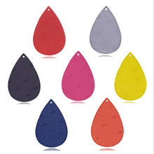 50pcs/lot new wholesale leather teardrop charms connectors for diy fashion earrings pendant jewelry making accessories material 2024 - buy cheap