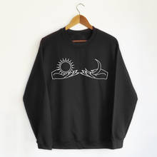 Sun And Moon Sweatshirt Funny 90s Crewneck Hipster Black Pullover Outfit Aesthetic Women Long Sleeve Graphic Jumper Sweatshirts 2024 - buy cheap