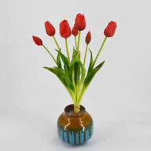 Buquê de flores de tulipas artificial, 7 peças, toque real, 46cm, flor falsa para decoração de casamento, flores de casa, gare, decoração 2024 - compre barato
