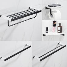 Bathroom Accessories Set Towel Rack Paper Holder Corner Shelf Towel Bar Toilet Brush holder Marble Black Bathroom Hardware Set 2024 - buy cheap
