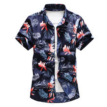 Camisas havaianas de manga curta masculinas, camisetas florais casuais de praia e de verão, tamanho grande 6xg 7xg, novo, 2020 2024 - compre barato
