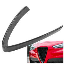 Cubierta de rejilla en forma de V, embellecedor de marco de parrilla delantera, fibra de carbono, apto para Alfa Romeo Stelvio 2015-2020, accesorios para automóviles 2024 - compra barato