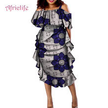 Vestido de media pantorrilla para mujer, ropa africana tradicional Dashiki, vestido Sexy africano con volantes para mujer WY4330 2024 - compra barato