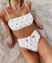 Cute Two Piece Bathing Suit  Love Bowknot Belt Solid Swimming Suit Of Sexy Women Partysu Swimsuit Bikini Swimwear Set Beachwear 2024 - buy cheap