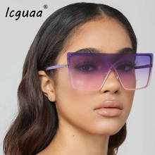 Oversized Gradient Sunglasses Square Retro Vintage Sunglasses Luxury Brand Rimless Eyewear feminino Oculos De Sol UV400 2024 - buy cheap