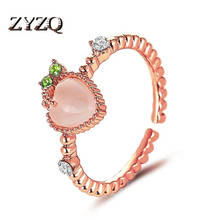 ZYZQ сладкое розовое Персиковое кольцо Лето свежая любовь искусственный опал открытие регулируемое кольцо указательный палец 2024 - купить недорого