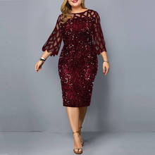 Party Dresses Sequin Plus Size Women's Dress 2021 Summer Birthday Outfit Sexy Red Bodycon Dress Wedding Evening Night Club Dress 2024 - buy cheap