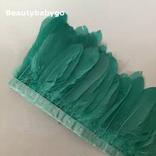 Hot Sale Goose Feather Trims 10yard/Lot mint green Geese Feather Fringes Ribbons for Dress Skirt Cloth Belt decorative Clothing 2024 - buy cheap