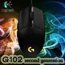 Logitech G102 Second-generation Wired Gaming Mouse RGB Glare LOL/CF/Watch Pioneer Macro Programming Unpacking 2024 - buy cheap