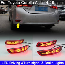3-in-1 LED Rear Bumper Reflector Lamp For Toyota corolla Altis 2014-2018 Driving Warning Light Brake Light Dynamic Turn Light 2024 - buy cheap