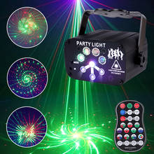 Proyector láser RGB con 128 patrones para DJ, luces de discoteca con efectos navideños, iluminación con carga USB para fiesta en casa, KTV 2024 - compra barato