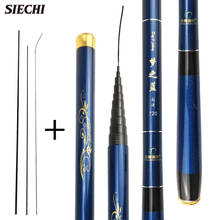 SIECHI-cañas de pescar telescópicas de fibra de carbono, ultraligeras, con frente de repuesto, 3 secciones, 3,6-7,2 m 2024 - compra barato