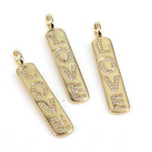 Pingente banhado de ouro para etiqueta, acessório para colares diy de bijuterias com cristal cúbico para colares com 10 peças 2024 - compre barato