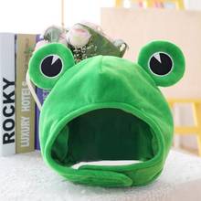 Novelty Funny Big Frog Eyes Cartoon Plush Hat Cute Cartoon Plush Hat Toy Green Full Headgear Cap Cosplay Costume 2024 - buy cheap