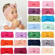 1PCS New Cotton Solid Baby Headband For Cute Girls Kid Wide Bow Knot Turban Elastic Hairbands Handmade Headwear Hair Accessories 2024 - buy cheap