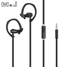 M&J Original Sport Earphone Super Bass Headphones Sweatproof Running Headset with Microphone EarHook For All Mobile Phone 2024 - buy cheap