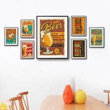 Vintage Beer Posters and Prints Beer Signs Wall Pictures Modern Bar Pub Home Decoration Decorative Wall Art Canvas Painting 2024 - buy cheap