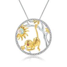 GEM'S BALLET 925 Sterling Silver Golden Monkey Pendant Necklace For Women Chinese Zodiac Jewelry Natural African Opal Gemstone 2024 - buy cheap