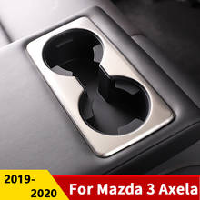 Capa de copo traseiro para carro, de aço inoxidável, suporte de copo de água, garrafa de café, guarnição para mazda 3 axela 2019 2020, acessórios 2024 - compre barato