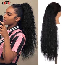 LUPU Synthetic Drastring Pony Tail Hairpieces Long Corn Wavy Ponytail Clip Hair Extensions Fake Hair Black Brown Heat Resistent 2024 - buy cheap